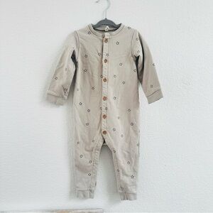 Quincy Mae Star Print Jumpsuit Romper Neutral